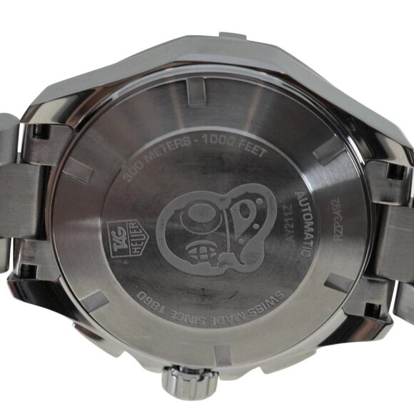 Men's 43mm Tag Heuer Black Aquaracer 300M SS Auto Cal 45 Watch! Ref: CAY211Z! - Picture 10 of 10